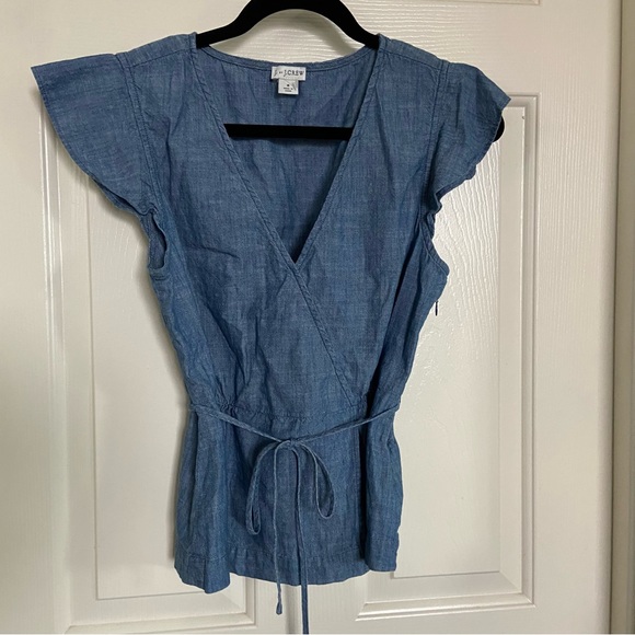 Bundle of 4 J. Crew Flutter Sleeve Wrap Peplum Tops - Picture 12 of 16